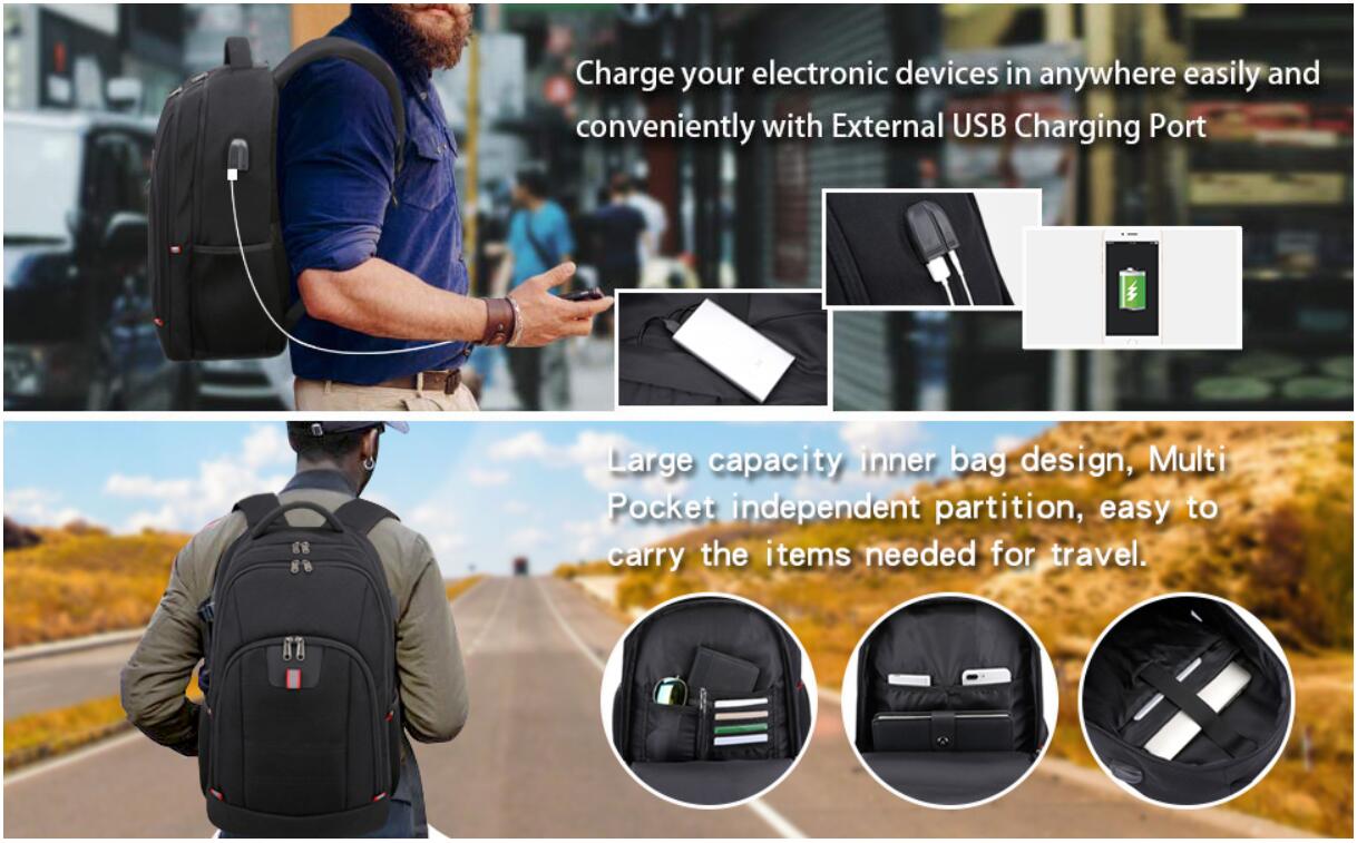 Travel Laptop Backpack With Usb Charging Port