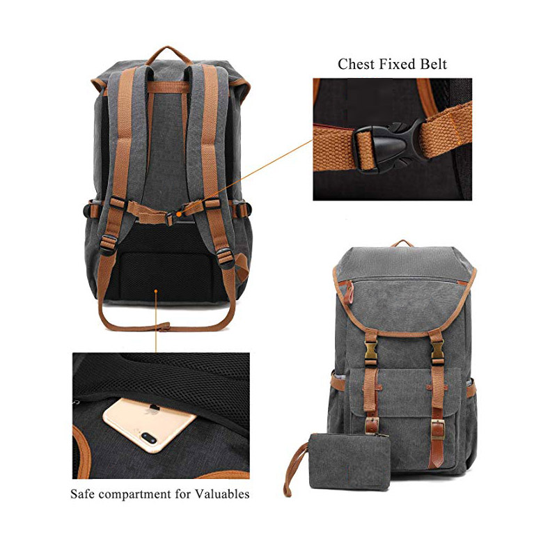 Safety Structure Design Canvas Backpack