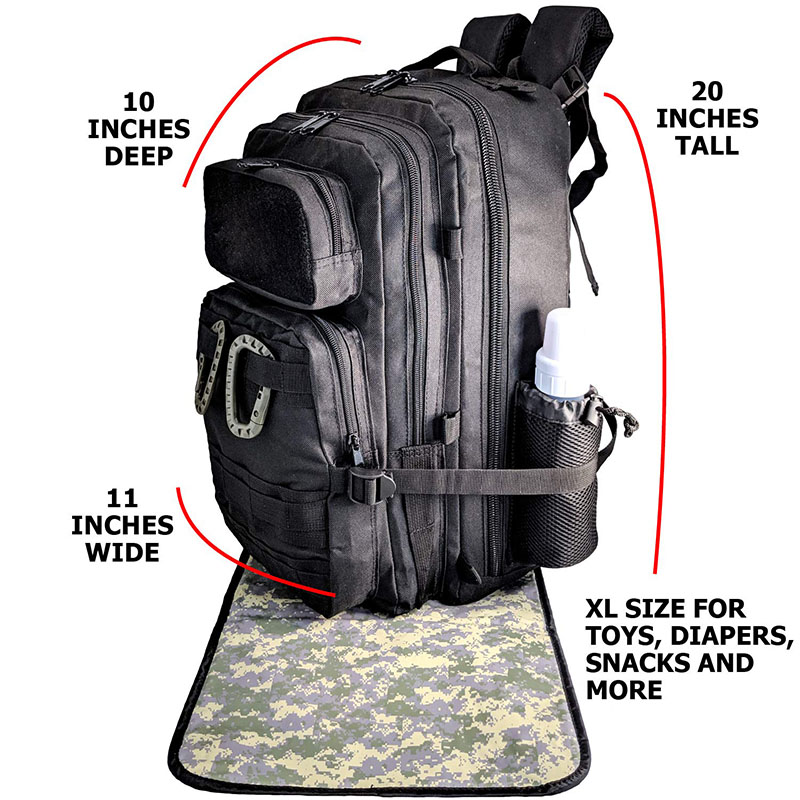 Diaper Backpack with Insulated bottle holder