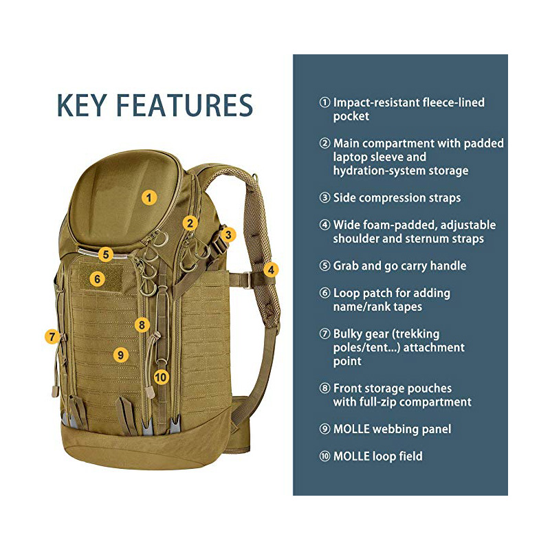 Military Backpack with Molle Compatibility